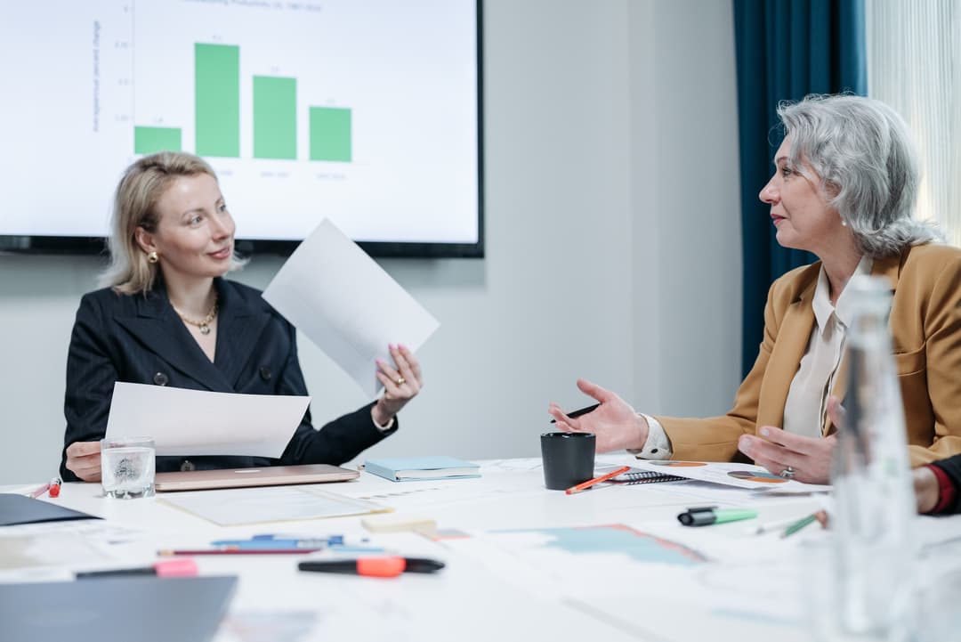 Two woman meeting in an office