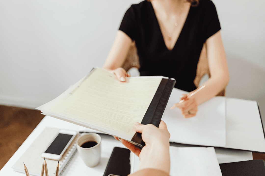 Woman with documents