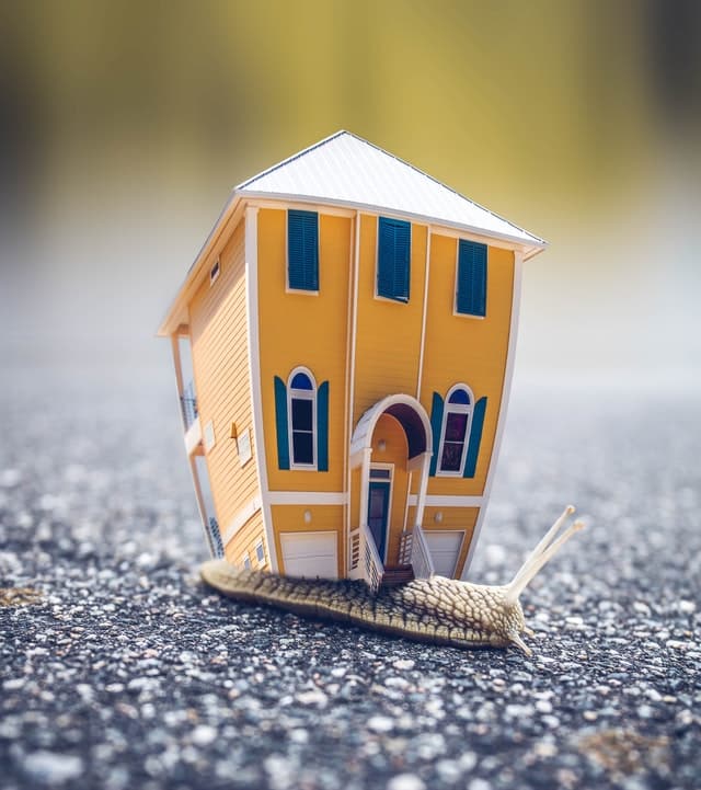 maison sur un petit escargot_Ralentissement du marché immobilier : vers un retour au niveau prépandémique_XpertSource