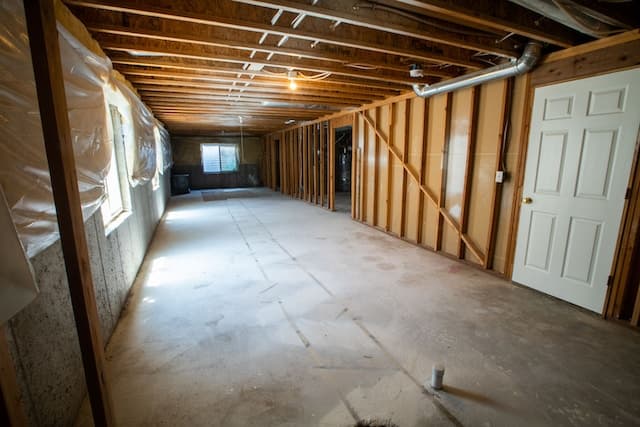 Sous-sol en béton en construction