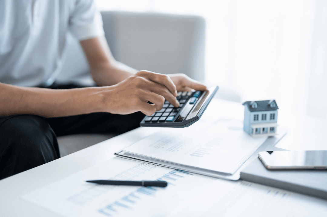 man with calculator