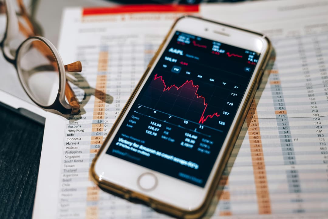 Données financières à la baisse