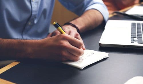 A man taking some notes