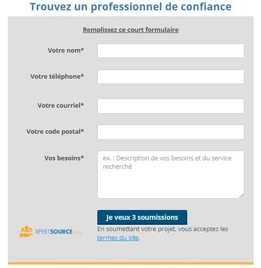 Formulaire Habitam.ca trouver expert immobilier vente achat maison