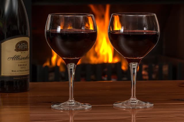 Boisson pour un repas de saint-valentin