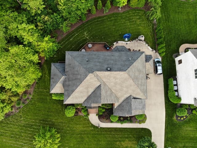 A house from aerial view