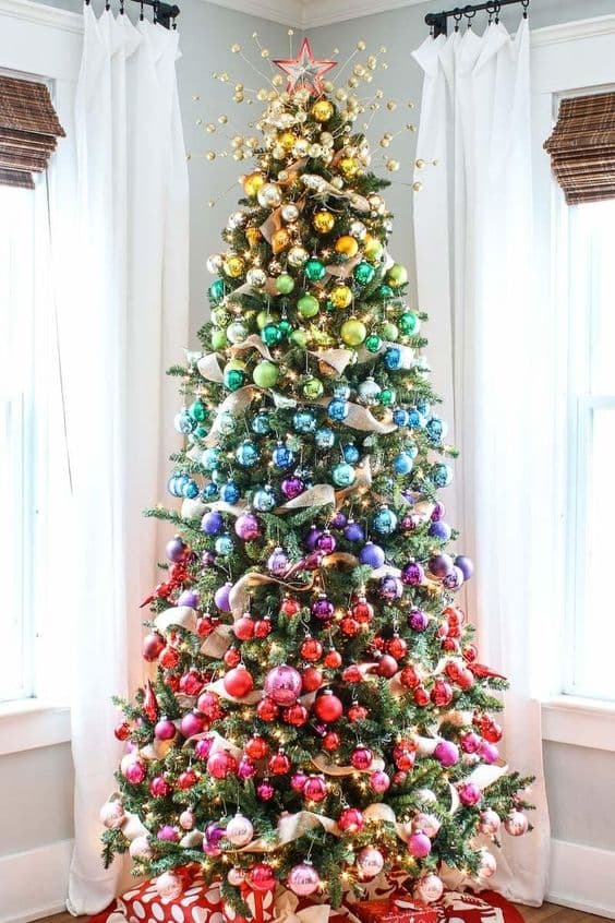 Rainbow christmas tree