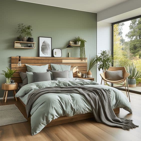 Chambre verte remplie de plantes