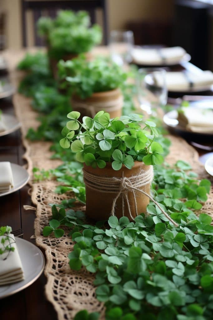 Centre de table en trèfles pour la Saint-Patrick