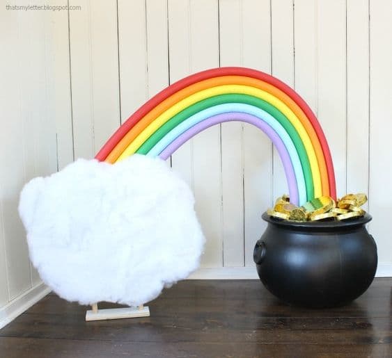 Décoration de marmite et d'arc-en-ciel pour la Saint-Patrick