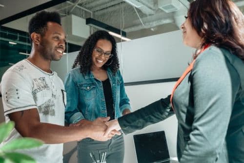 Couple consulting their financial advisor
