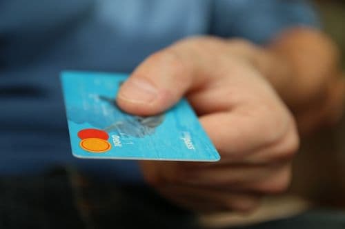 Man holding a credit card