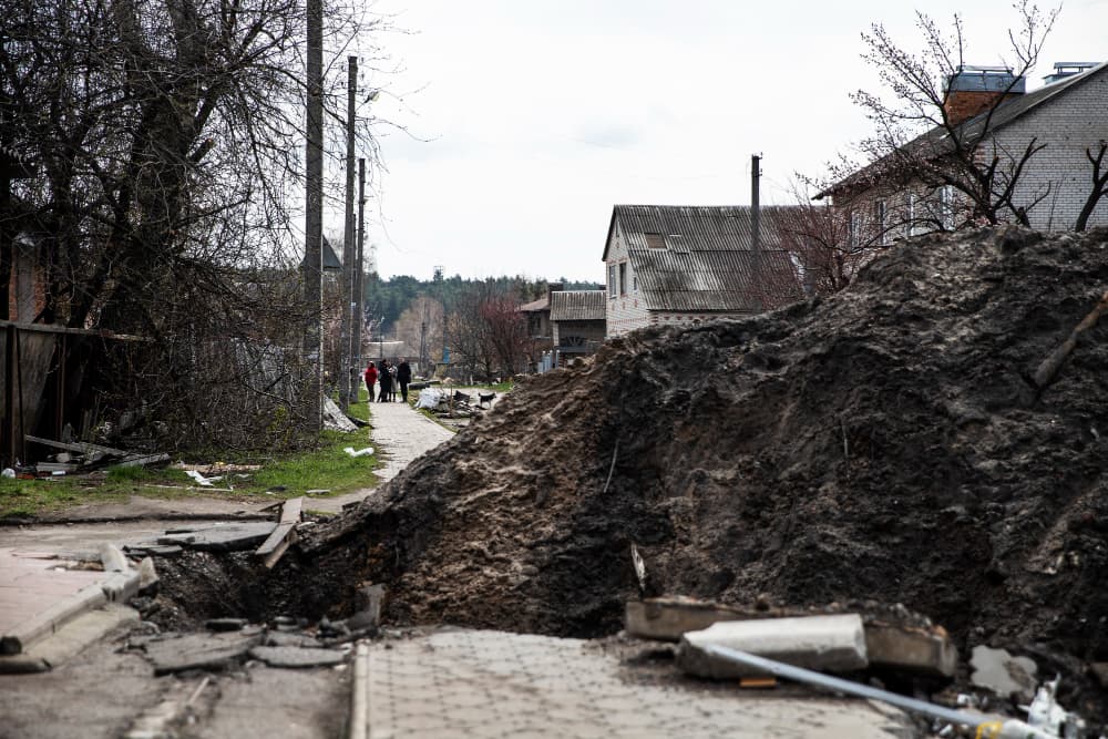Glissement de terrain dans un quartier de banlieue