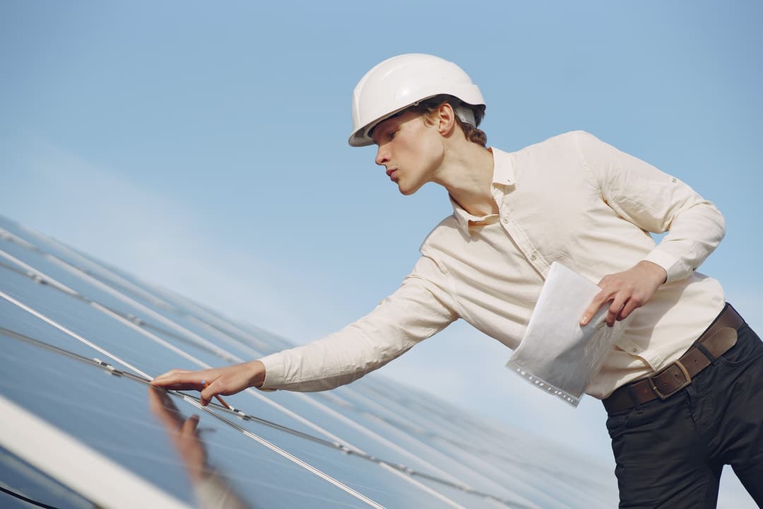 An inspector on the roof