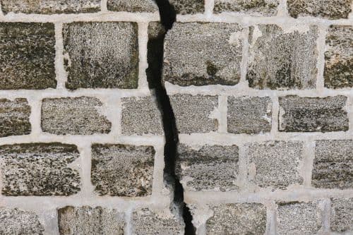 A crack in a brick wall