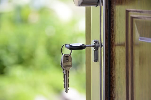 Keys in a front door