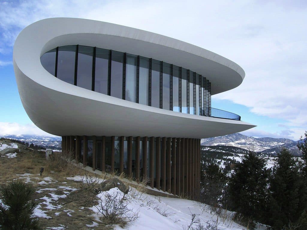Vue extérieure de la Scultured house