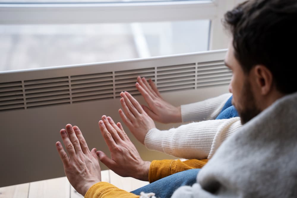 Personnes se réchauffant les mains