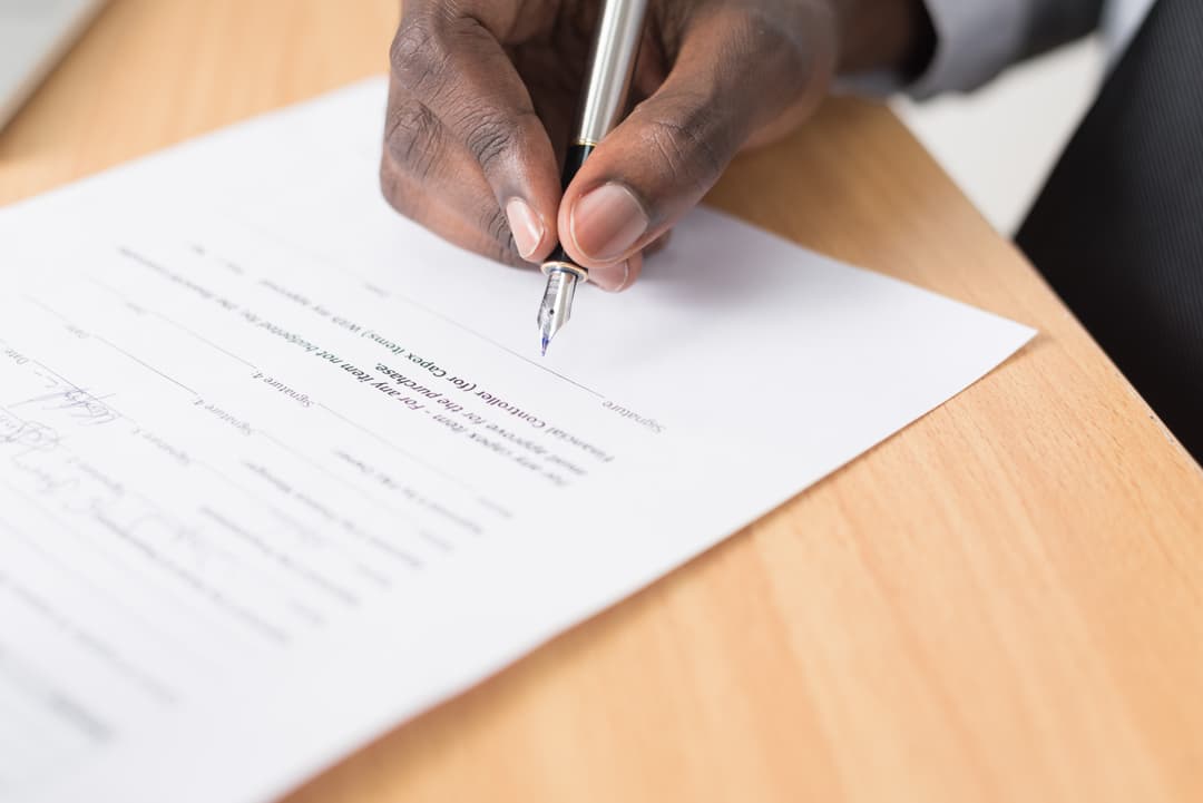 Signature d'un contrat de bail