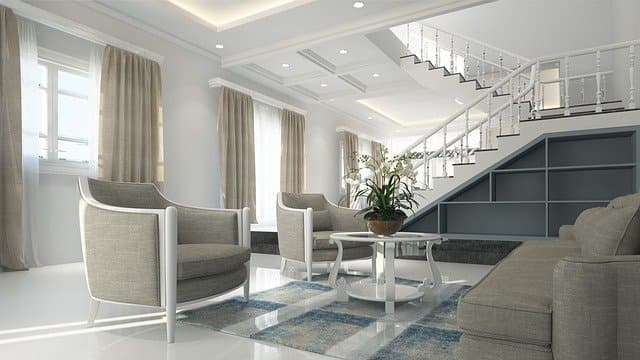 Salon pris en photo par un photographe immobilier